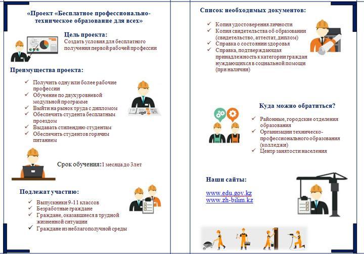 Проект "Бесплатное профессионально-техническое образование"