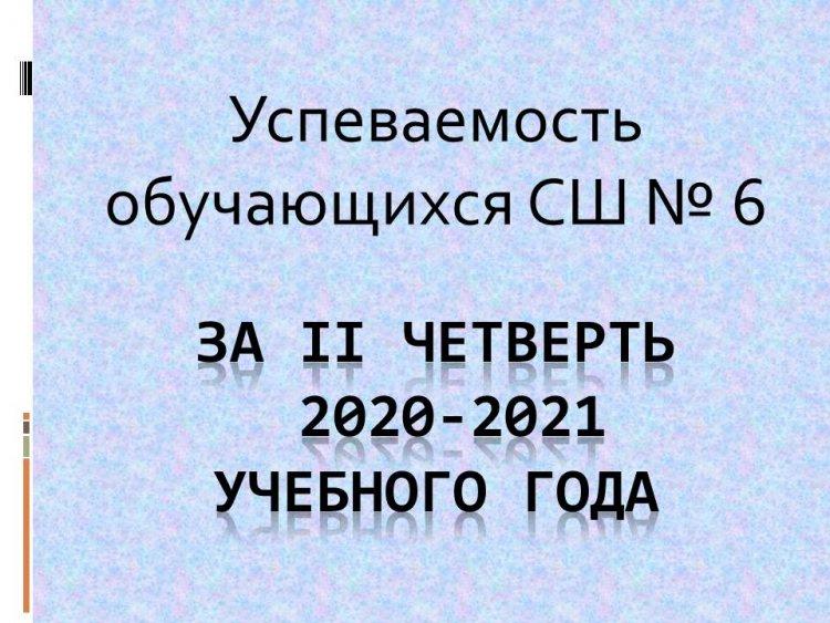 Качество знаний за  II четверть  2020-2021 учебного года