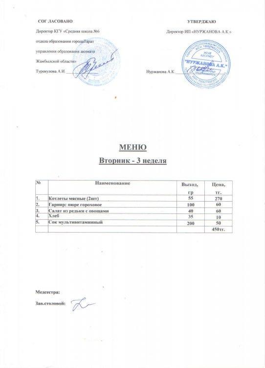 Меню 14.09.2021 год