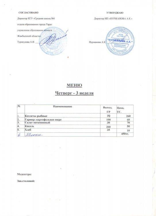 Меню 16.09.2021 год
