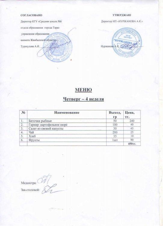 Меню 23.09.2021 год