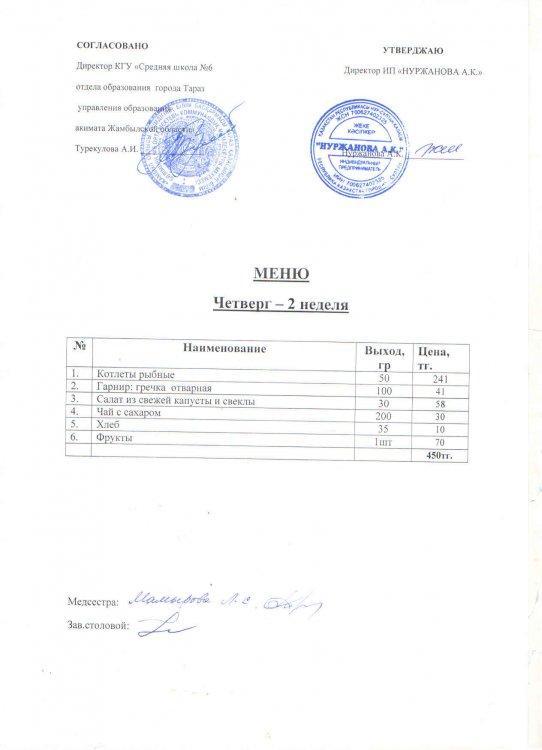 Меню 18.11.2021год
