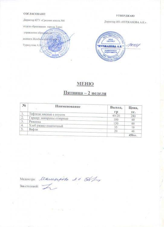 Меню 19.11.2021год