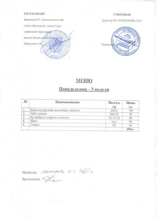 Меню 22.11.2021год