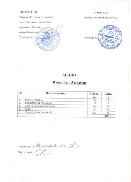 Меню 23.11.2021год