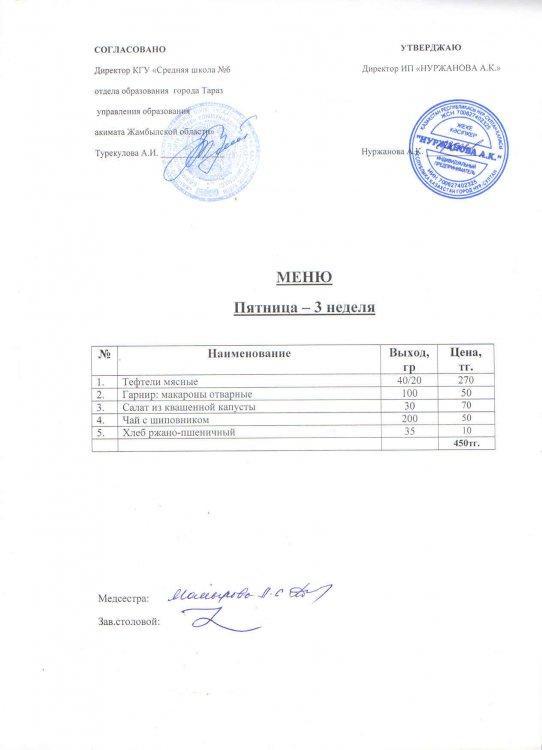 Меню 26.11.2021год