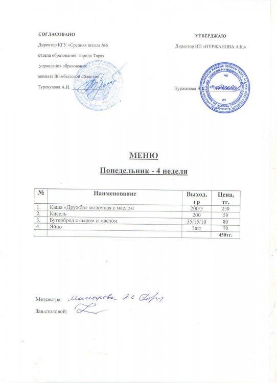 Меню 29.11.2021год