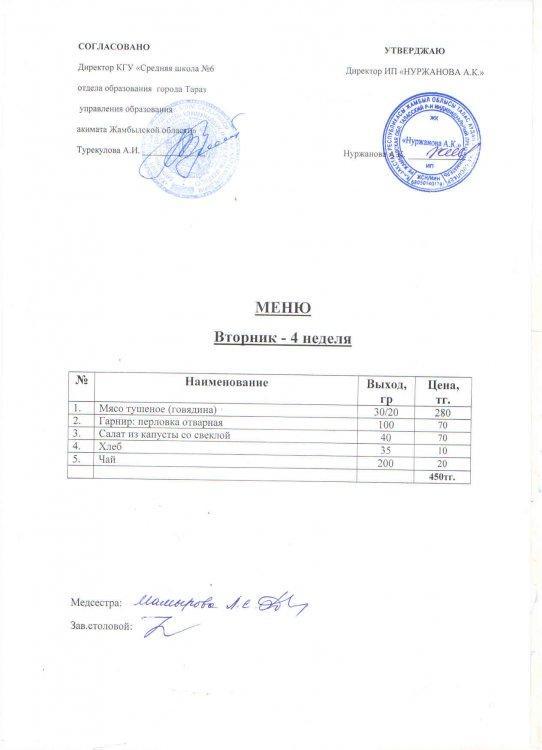 Меню 30.11.2021год