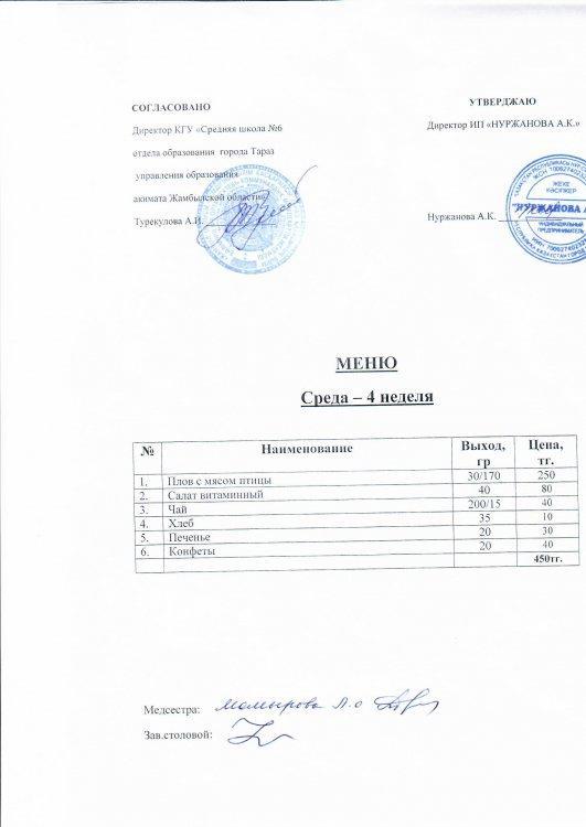 Меню 29.12.2021год