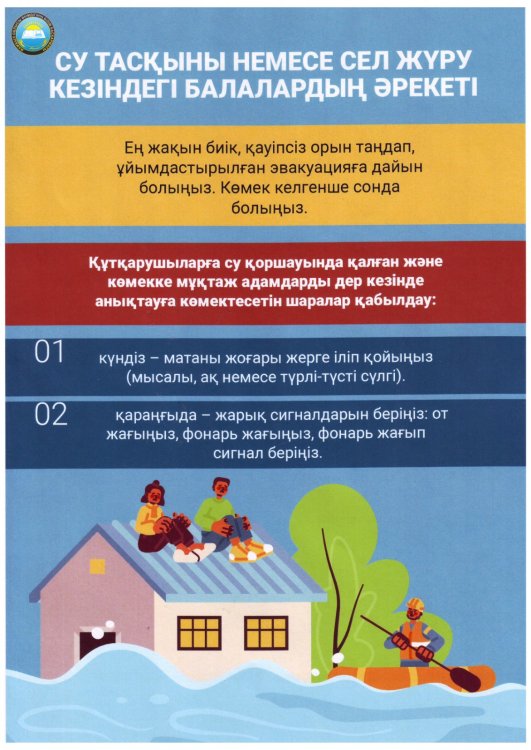 Су тасқыны немесе сел жүру кезіндегі балалардың әрекеті